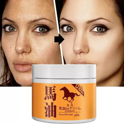 Creme Facial de Óleo de Cavalo – Tratamento para Rugas e Marcas de Expressão